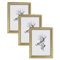 WOLTU Bilderrahmen 18x24 cm, 3er Set, Gold Holzrahmen Collage Wanddeko, Fotorahmen mit Passepartout, Posterrahmen zum vertikalen oder horizontalen Aufhängen/Aufstellen
