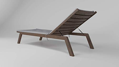 Rollmayer Sitzkissen wasserdicht und regenfest für Sonnenliege mit Steppung Auflage Polster für Gartenliege Liegestuhl Strandliege Kollektion Velvet (Hellgrau 218, 190x54x4cm - 2er Set)