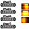 RIGIDON 4 Pcs 6 LED orange feu de freinage stroboscopique, 12V 24V Barre lumineuse led pour offroad véhicule voitureutilitaire, bateau, remorque, caravane, 3000K Balise clignotante de sécurité