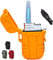 BTXYM Torch, Refillable Mini Butane Lighter with Safety Lock, Waterproof and Windproof Gas Lighter with Adjustable Jet Flame, Gift Box, Yellow