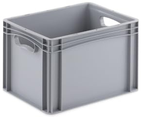 DIE BOX FABRIK Eurobehälter 400x300x270mm | geschlossene Box | Aufbewahrungsbox | Kunststoff Kisten | Lagerbehälter mit Griffen | robuste Stapelbox | Eurokiste | Mehrwegbehälter