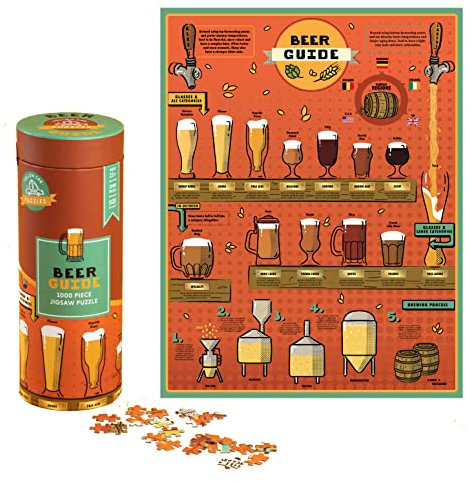Yellow Cab Games 1000 Piece Jigsaw Puzzles for Adults - Puzzle Games for Ages 21+ Measures 21.7 x 27.6 - Unique Jigsaw Puzzles, 1000 Piece Puzzle for Adults, Makes a Great Gift - Beer Guide Puzzle