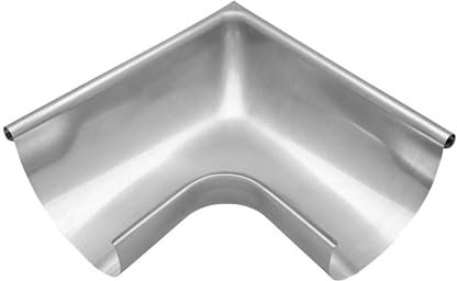 ZAMBELLI Rinnenwinkel 90 Grad (Außenwinkel) verzinkt RG 280 Silber Dachrinnenwinkel mit Wulst außen für Dachrinne halbrund, ohne löten