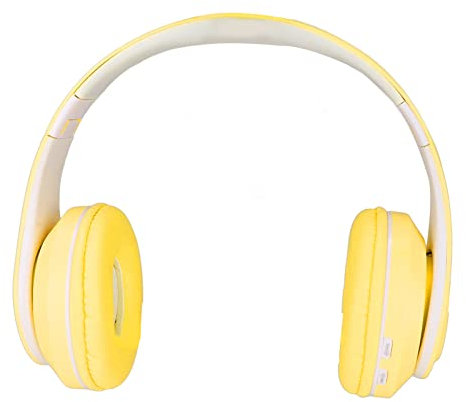 Auriculares Bluetooth, Auriculares Inalámbricos para Juegos con Reducción de Ruido, Auriculares Bluetooth Plegables sobre la Oreja con Luces RGB para Niños, Adultos, Niñas Y Niños(Amarillo)