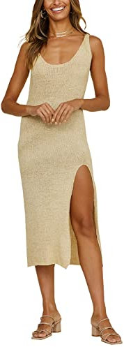 L-Peach Crochet Túnica de Punto Pareo de Playa Bikini Cover Up para Mujer