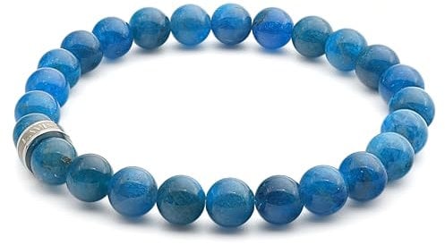 LAVISA Edelstein Armband - Echte Naturstein Perlen | Kristalle, Heilsteine | Onesize Unisex (Apatit 8mm)
