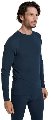 Mountain Warehouse Merino Mens Long Sleeve Thermal Baselayer Top - Lightweight Jumper, Antibacterial & Quick Drying Sweatshirt - for Travel & Outdoors Petrol S