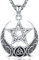 Eusense Pentagramm Kette Dreifache Mondgöttin Halskette 925 Silber Hecate Anhänger Geschenke Spirituell Amulett Wiccan Pagan Zauberei Talisman Schmuck Geschenk Muttertag Vatertag