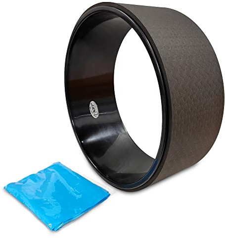 NGT Yoga-Rad, 33 cm, stark und bequem, inklusive Yoga-Bändern, Schwarz