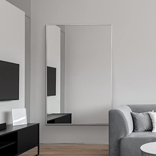 MirrorOutlet The Artus - Silver Modern Aluminium Edged Wall Mirror 47 X 31 (120CM X 80CM) Silver Mirror Glass.…