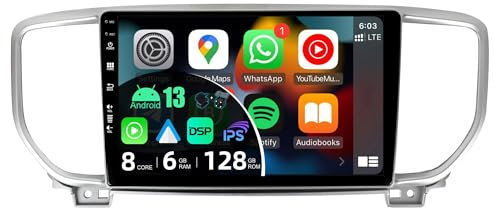 JOYX - [6G+128G] - Android 12 IPS Autoradio Passt für KIA KX5 / Sportage 4 (2016-2019) - Kabellos CarPlay/Android Auto/DSP - LED Kamera & MIC - 9 Zoll 2 Din - DAB Lenkradsteuerung Fast-boot 360-Camera