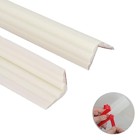2M Flexible Edging Trim for Tile Floor Bathroom Door Frame Countertops,Self Adhesive Inside & Outside Corner Strip,Floor Transition Strip,Caulk Molding Trim,Furniture Protector Guards,40mm(20mm+20mm)
