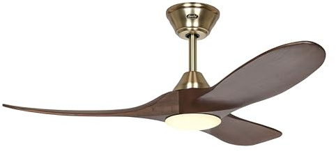 CasaFan ECO GENUINO-L 122 Deckenventilator mit LED-Beleuchtung, Energiesparender & leiser Ventilator mit Massivholzflügeln, 6 Geschwindigkeitsstufen mit Fernbedienung, für Räume bis 16 qm