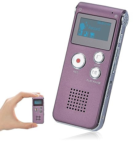 COVVY 16GB Portable Digital Voice Recorder Audio Recorder Sound Dictaphone LCD Recorder MP3 Player Dictaphone (Rose Gold)