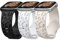 3 Pack Leopard Engraved Strap Compatible with Apple Watch Straps 38mm 40mm 41mm 42mm 44mm 45mm 49mm Women Girls, Soft Silicone Designer Replacement Straps for iWatch Series Ultra SE 9 8 7 6 5 4 3 2 1