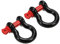 PATIKIL Screw Pin Shackle 5/8 x 7165lbs, 2 Pack Carbon Steel D Ring Shackle for Towing Rigging, Black Red