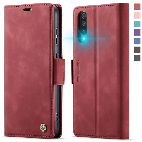 XYGLOW Handyhülle für Samsung Galaxy A50/A30S/A50S Hülle Klappbar Premium PU Lederhülle Klapphülle【RFID Schutz】 Kartenfach Standfunktion Schutzhülle für Samsung A50 Flip Case Wallet Tasche Cover,Rot