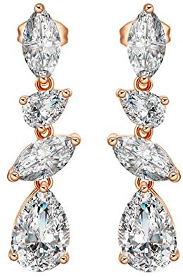 Bishilin Ohrhänger Vergoldet Damen, Ohrringe Hängend mit Marquise und Tropfen Zirkonia Gold Ohrringe Jugendstil Modeschmuck