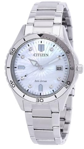 Citizen Marine Lady Eco-Drive FE6170-88D Armbanduhr mit Perlmutt-Zifferblatt