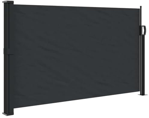 vidaXL Auvent Latéral Rétractable, Brise-Vue de Jardin, Écran de Protection, Écran de Balcon Terrasse Arrière-Cour Extérieur, Noir 120x600 cm