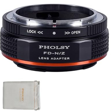 PHOLSY Manuale Adattatore per Lente: Compatibile con Obiettivi Canon FD FL e Corpo Fotocamera Nikon Z, FD su Z