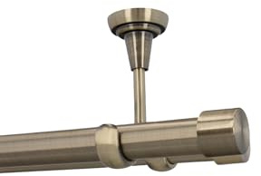 Gardinenstange Vorhangstange 25/19mm 2-läufig Deckenmontage Messing Antik 120 cm Zoya