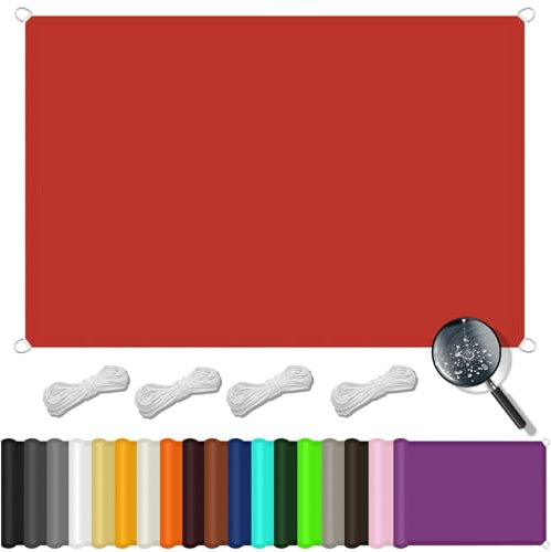 Sonnensegel Wasserdicht Rechteckig 2 x 3 m Sonnenschutz, PES-Kunststoff, Winddicht Uv-Beständig Reißfest Sonnensegel Wasserdicht Quadratisch für Terrasse Garten Balkon, Rot