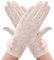 Lusofie Spitzenhandschuhe Rosa für Damen Elegante Kurze Handschuhe Spitze Dehnbare Handgelenklange mit Touchscreen für Halloween Braut Opernball Sommer Sonnenschutz UV Fahrhandschuhe