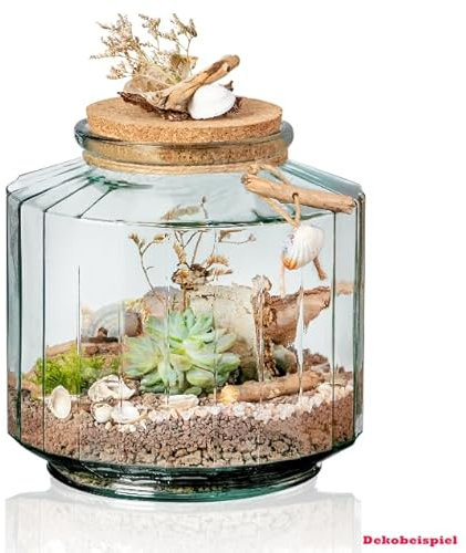 Flaschengarten Volcano Flower Gläserner Garten - Höhe 23 cm