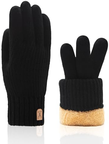 YAMEIZE Touchscreen Warm Winter Gestrickte Handschuhe - für Damen Herren Dicke Thermal Winter Gestrickte Handschuhe Touchscreen Kälte im Freien Fahren