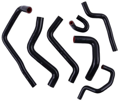 LUXERAD Kit de manguera de refrigerante de silicona para VW Volkswagen Golf GTI MK2 1.8L 8V PB Code 1987 1988 1989 1990 1991 exterior negro interior rojo