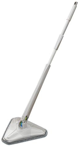 Mopa triangular – Mopa de limpieza ajustable giratoria de 360 grados, cepillo de limpieza triangular extensible con mango largo, herramienta de limpieza de ducha húmeda y seca para suelo