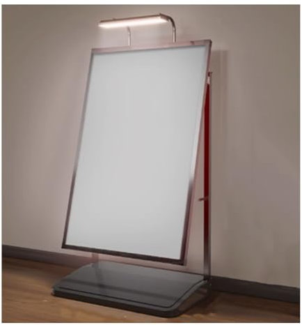 MQDLJSE LED-A-Rahmen-Bordsteinschild, Plug-in-LED-Leuchtkasten für den Boden, Nur-Rahmen-Menütafel für Restaurants im Freien, LED-Fotorahmen-Plakatanzeige für Restaurantgeschäfte (schwarz)