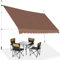 RELAX4LIFE Klemmmarkise 350 cm breit, Markise Balkon ohne Bohren, Höhenverstellbare Balkonmarkise mit Handkurbel, Sonnenschutz für Terrasse Balkon Veranda (350x175cm, Kaffee)