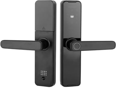 PurpleMinder Fingerabdruck-Türschloss Intelligentes Schloss Elektronisches Türschloss mit Fingerprint Schlüssel und Digitaler Tastatur Code Türschloss, 4*AAA-Trockenbatterien für 15 Monate (Mit APP)