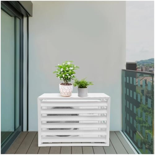DVTFRUI Bardage en Aluminium pour Climatisation/Pompe À Chaleur, Couvercle De Grille De Protection pour Étagère À Plantes, Couvercle pour Climatisation en Composite D'Aluminium,100x50x70cm