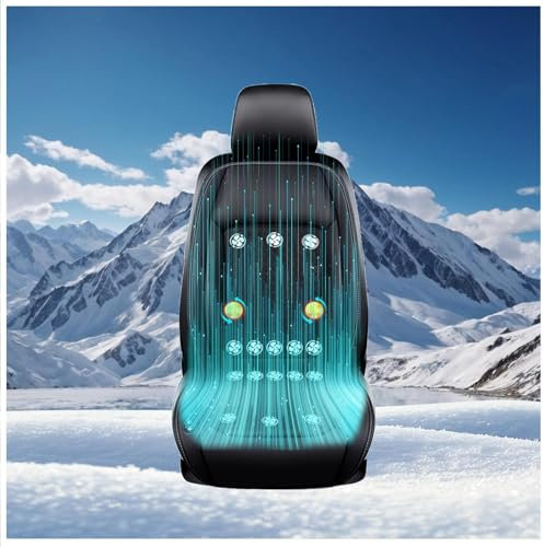 Fxiaobin Kühlende Sitzauflage Auto, mit 24 Ventilatoren 3 einstellbare Windgeschwindigkeiten Sitzbelüftung Auto Klima Sitzauflage Auto für Auto LKW SUV RV,Black-12V