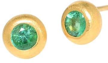 AAA Smaragd 18k Gold/Silber Ohrstecker. Vergoldet