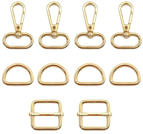 Niuhong 10 Pcs Karabinerhaken Drehgelenk D-Ringe Gurt Einstelle Schieber Triglide-Schiebeschnalle DIY Tasche Schultergurt Basteln Handwerk Gürtelschnalle Nähen Reparatur Taschenzubehör