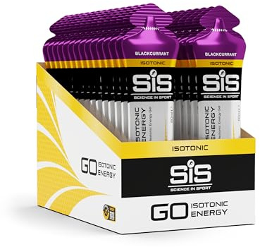 Science in Sport GO Isotonische Energy-Gels, 30 x 60ml, Johannisbeere | Isotonisches Kohlenhydrat-Gel, 22g Energie pro Beutel, Kein Wasser nötig, Energie für unterwegs