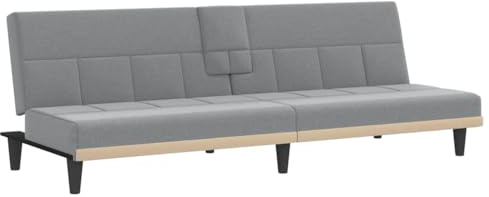 Solivagant Sofá Cama con portavasos Tela Gris Claro,Gris,25kg
