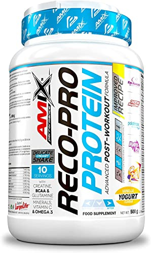 AMIX - Recuperador Muscular - Reco Pro Advanced Protein Shake en Formato de 500 g - Mejora la Regeneración Muscular - Contiene Proteína Hidrolizada e Isolada - Sabor a Vainilla Yogurt