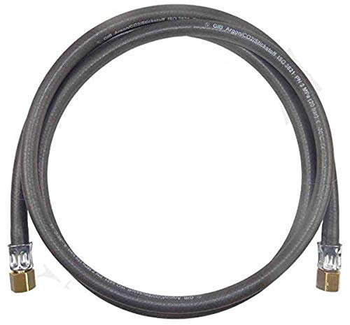 Argon CO2 Schutzgas Gasschlauch 3,0 Meter beidseitig G 1/4 RH Überwurfmutter - Profi Gummischlauch von Gase Dopp