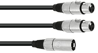 OMNITRONIC Adapterkabel XLR(M)/2xXLR(F) 0,5m sw