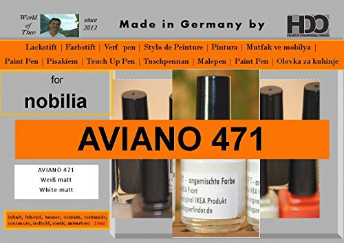 HDO Farbstift Lackstift Touch-Up-Pen for Nobilia Aviano 471 weiß