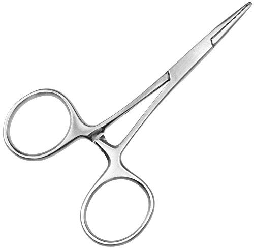 May Mini Klemme 9,5 cm Edelstahl – Präzisionsklemme rostfrei, gerade Spitze, innen gerieft – Ideal für Basteln, Modellbau & Hobby