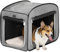 Petsfit Hundebox Pop-up-Design, für mittlere Hunde mit Plüschkissen und Aufbewahrungstasche, Hundetransportbox aus Stoff,Hellgrau,68x45x55cm