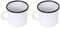 Aucune Surtido de 2 Tazas de Metal esmaltado - 250 ml - Blancas