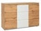 Kommode - Sideboard (B/H/T: 120 x 80 x 40 cm) griffloses Design, Honigeiche/Weiß