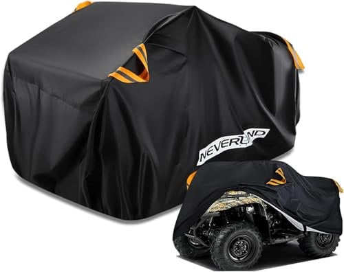 NEVERLAND XL Quad ATV Abdeckplane - Quad Abdeckung Fahrzeug Abdeckung Schutz Cover 190T 210 * 120 * 115cm Phosphoreszierend Schmutzabweisend Winterfest Staubdicht Regen UV-Schutz Schwarz
